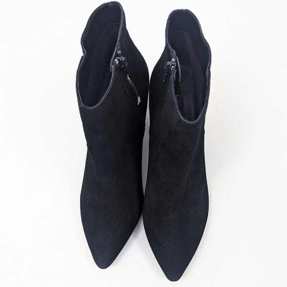 Kensie Lyden Suede Leather Ankle Booties 10 Black - Picture 8 of 10